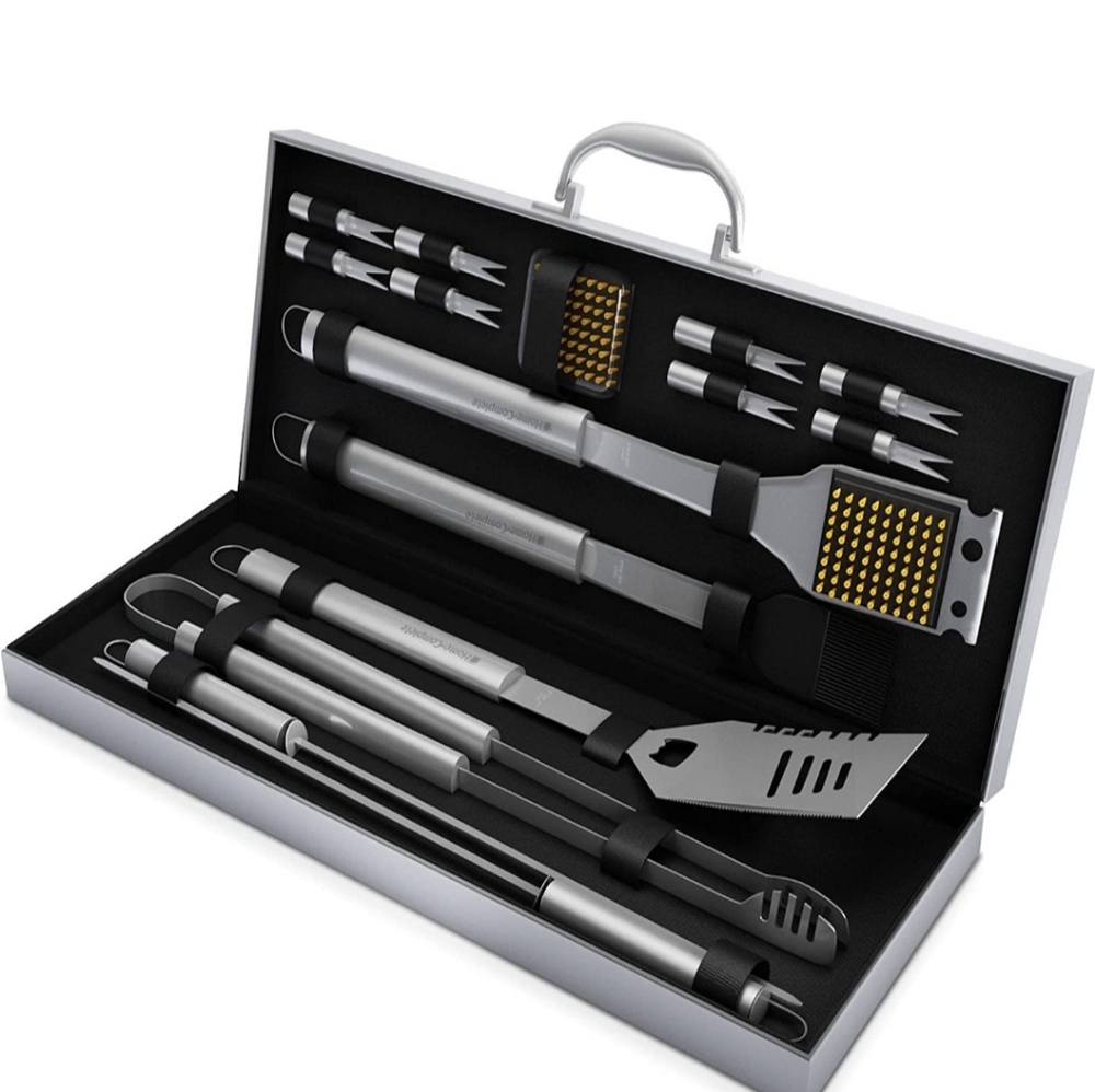 Home complete commercial quality 16 piece professional stainless steel grill set